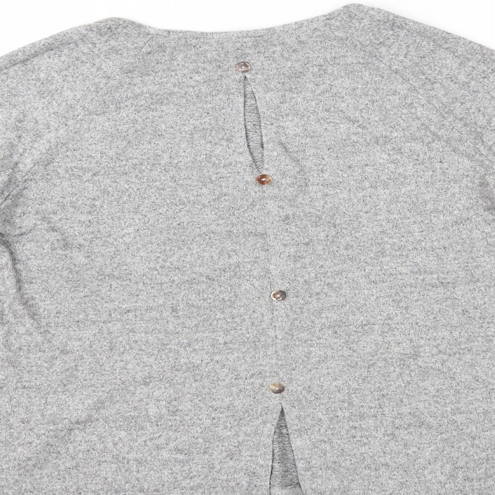 Womens UK Size L COIN 1804 Grey Basic Blouse