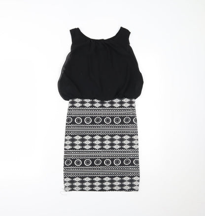 KIAH Womens Black Geometric  Mini  Size 8