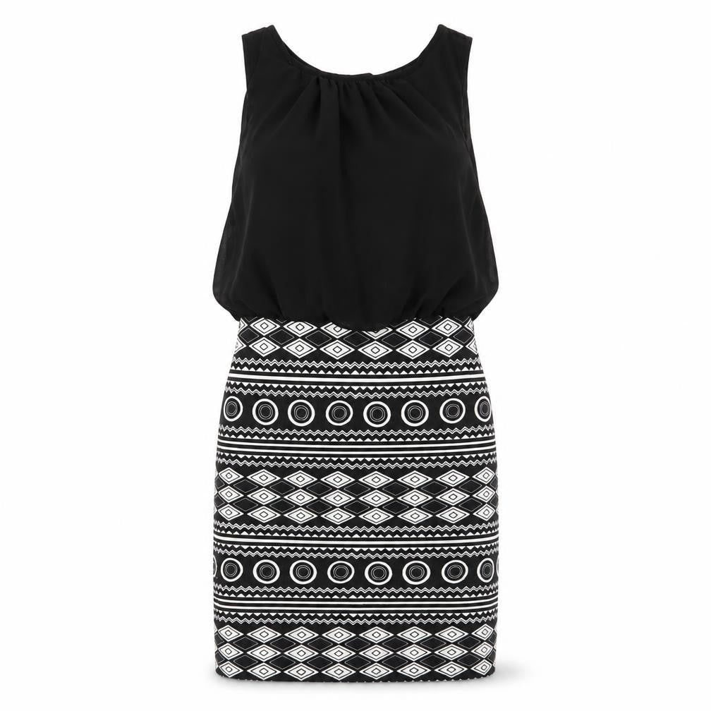 KIAH Womens Black Geometric  Mini  Size 8