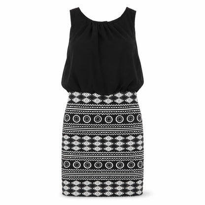 KIAH Womens Black Geometric  Mini  Size 8