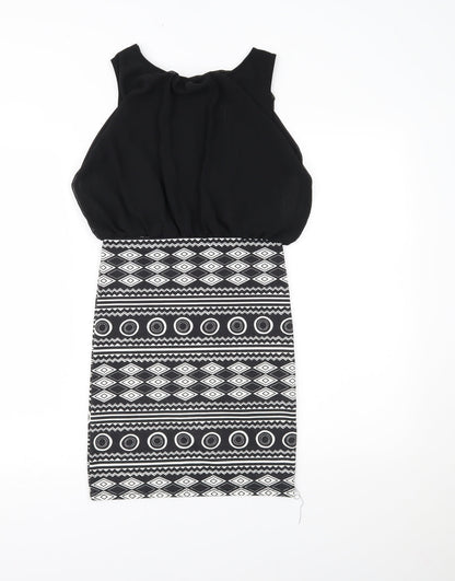 KIAH Womens Black Geometric  Mini  Size 8