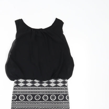 KIAH Womens Black Geometric  Mini  Size 8