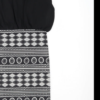 KIAH Womens Black Geometric  Mini  Size 8