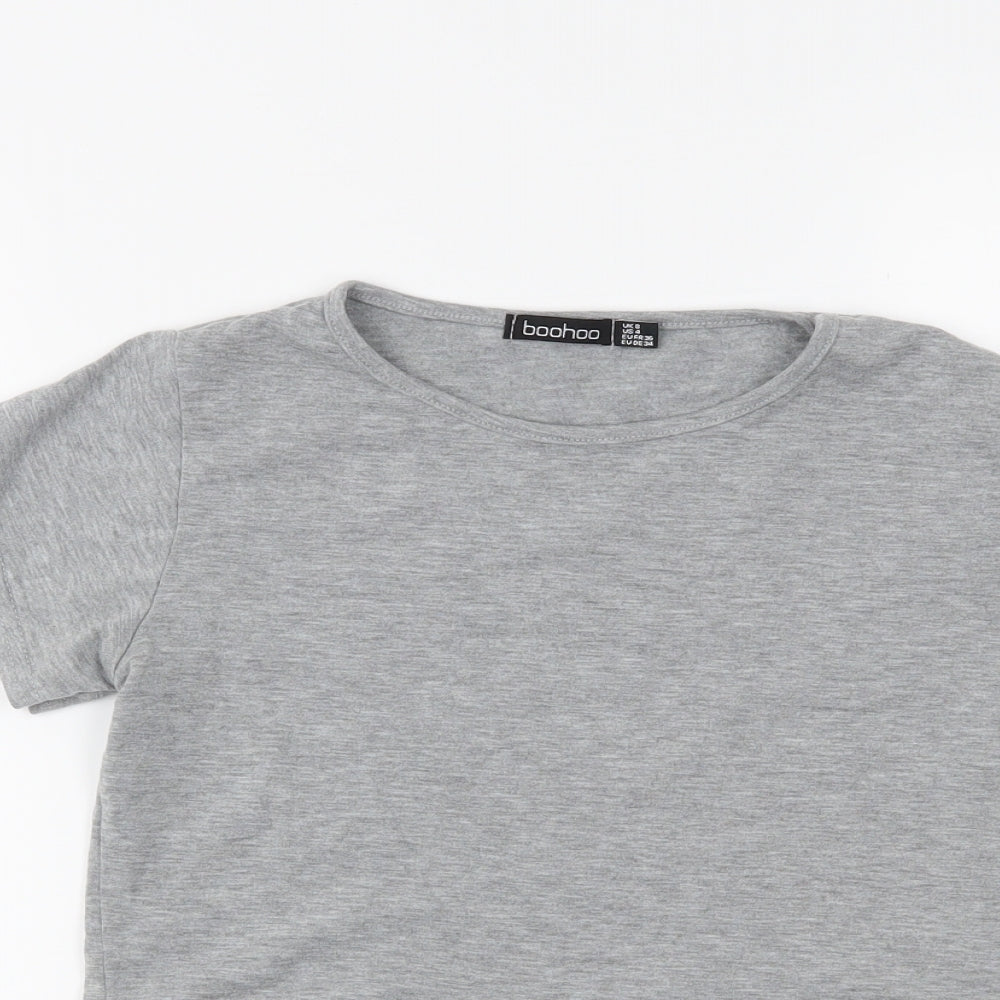 Boohoo Womens Grey   Cropped T-Shirt Size 8