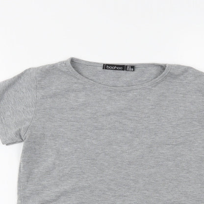 Boohoo Womens Grey   Cropped T-Shirt Size 8