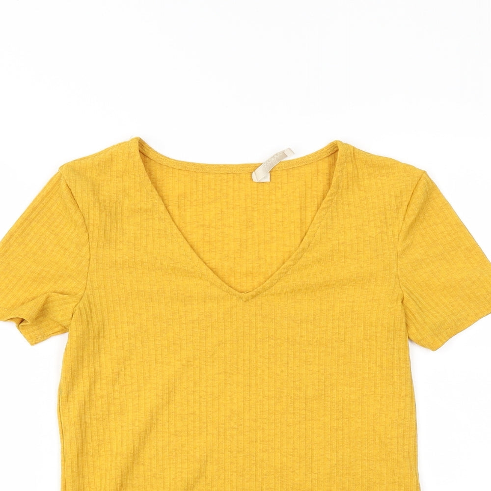 Womens UK Size M Vera & Lucy Yellow Basic T-Shirt