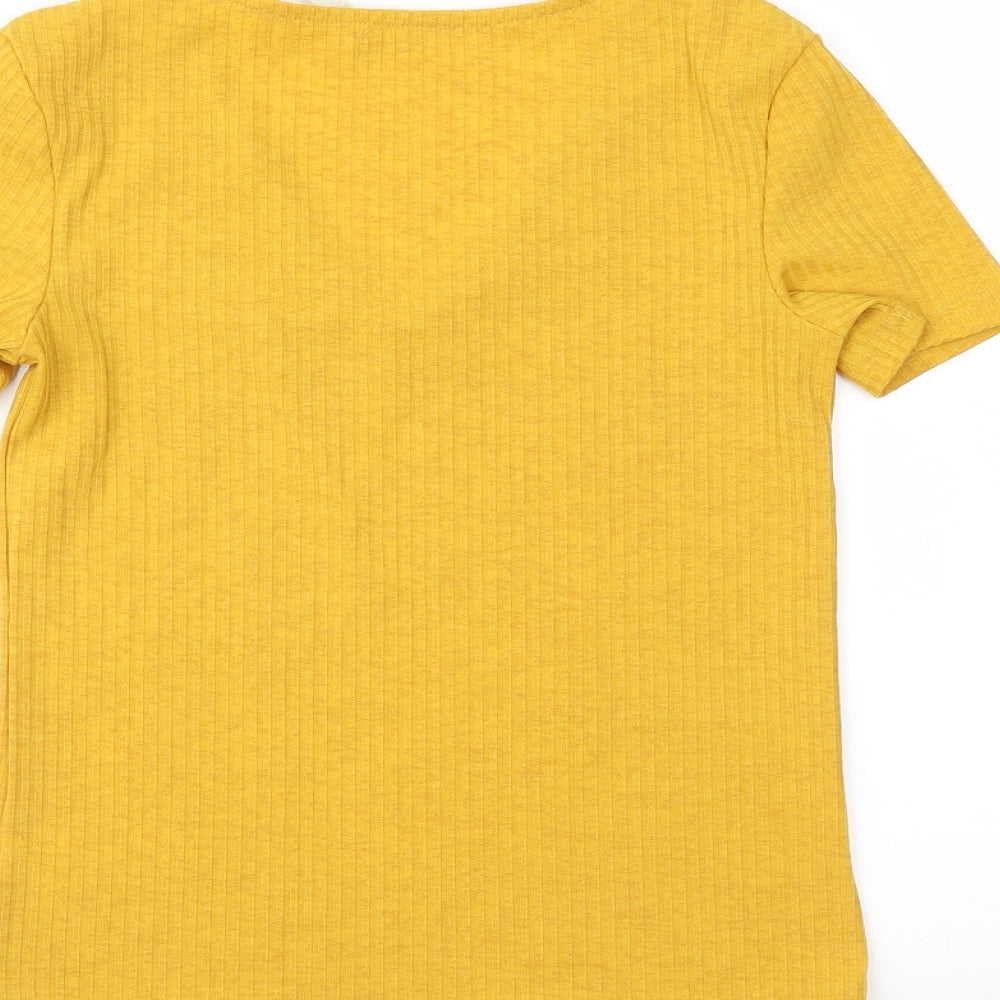 Womens UK Size M Vera & Lucy Yellow Basic T-Shirt