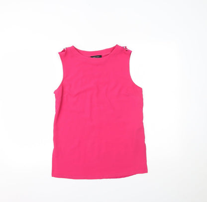 Womens UK Size 10 New Look Pink Basic Tank