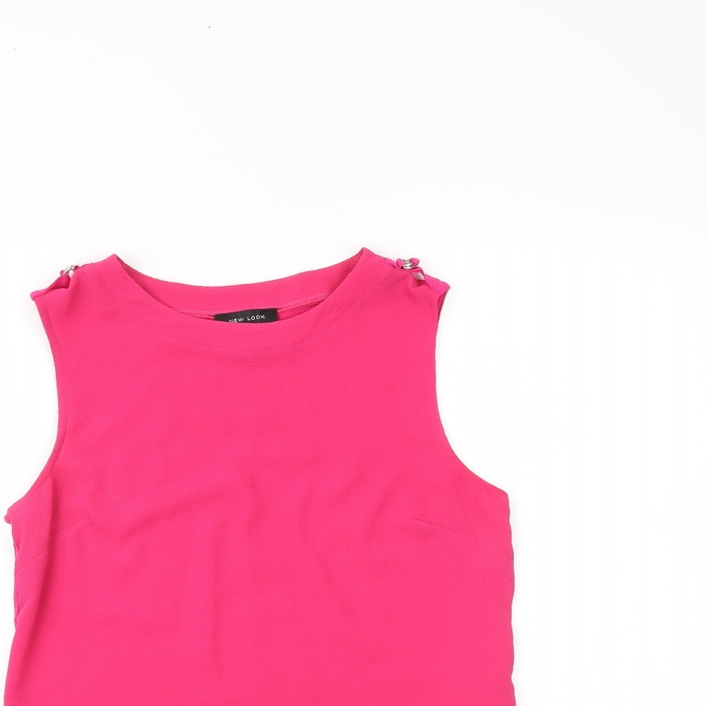 Womens UK Size 10 New Look Pink Basic Tank