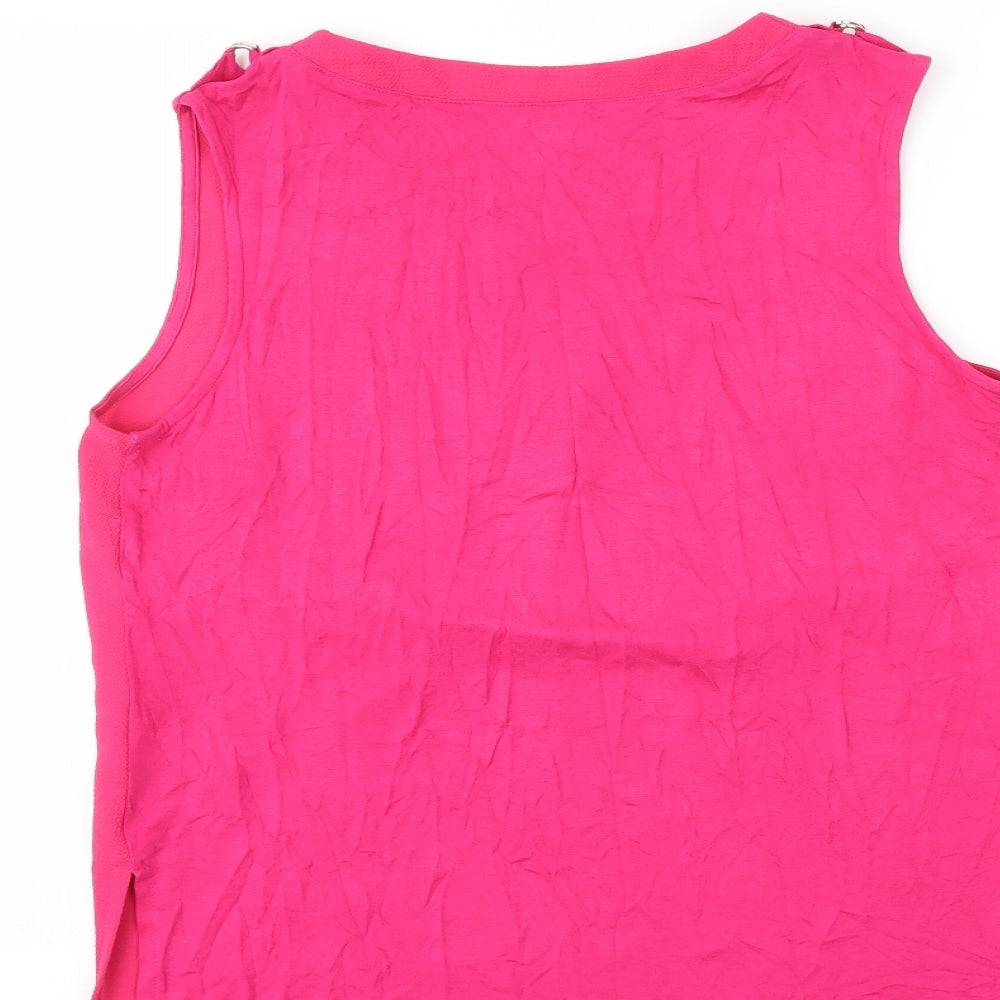 Womens UK Size 10 New Look Pink Basic Tank