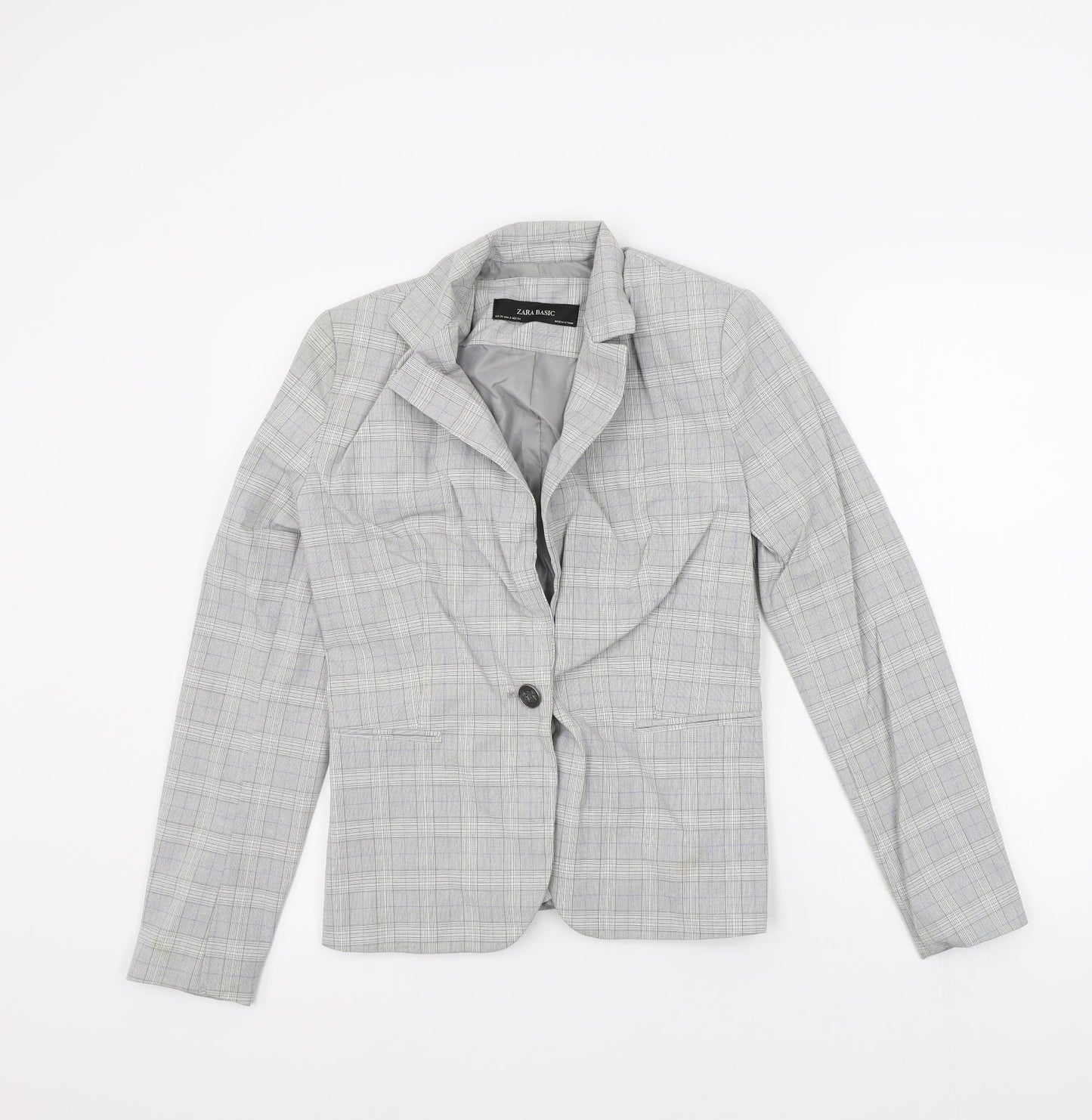 Zara Womens Grey Check  Jacket Suit Jacket Size 6