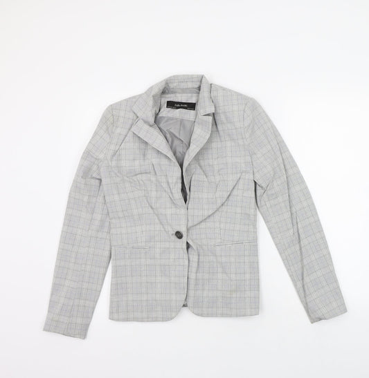 Zara Womens Grey Check  Jacket Suit Jacket Size 6