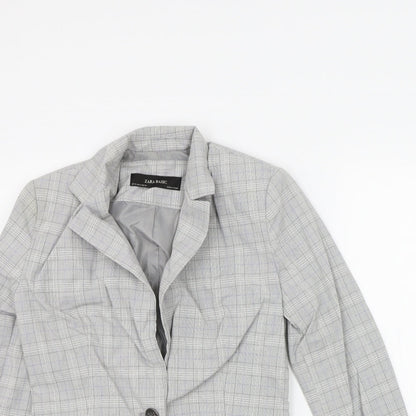 Zara Womens Grey Check  Jacket Suit Jacket Size 6