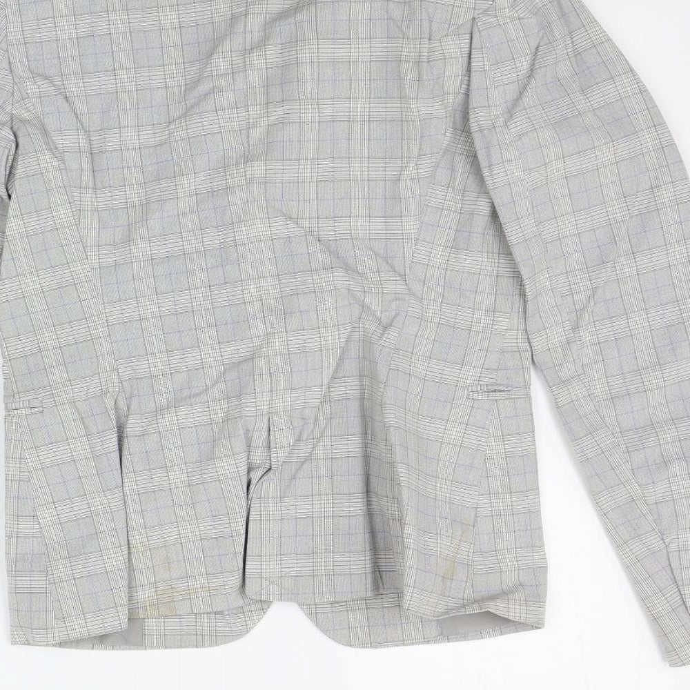 Zara Womens Grey Check  Jacket Suit Jacket Size 6