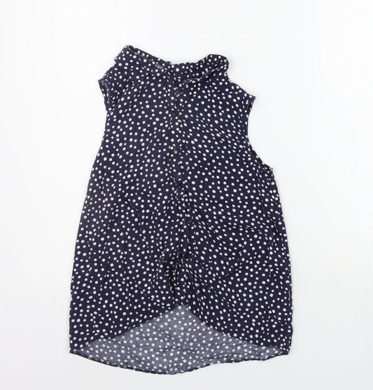 Nutmeg Girls Blue Polka Dot  Basic Button-Up Size 10-11 Years