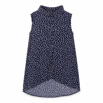 Nutmeg Girls Blue Polka Dot  Basic Button-Up Size 10-11 Years