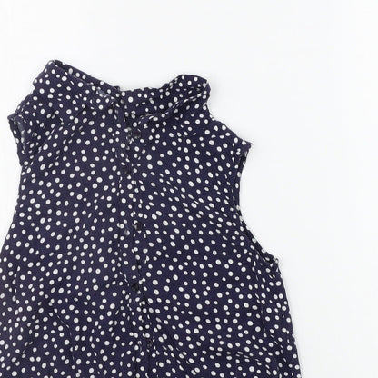 Nutmeg Girls Blue Polka Dot  Basic Button-Up Size 10-11 Years
