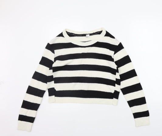 Womens UK Size S Divided Black Pullover Jumper