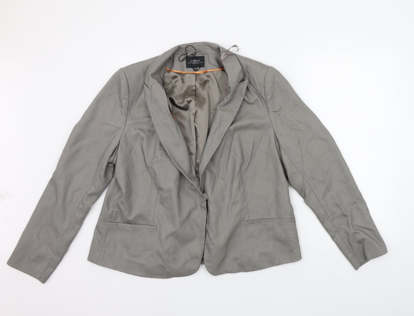 Papaya Womens Grey   Jacket Suit Jacket Size 20
