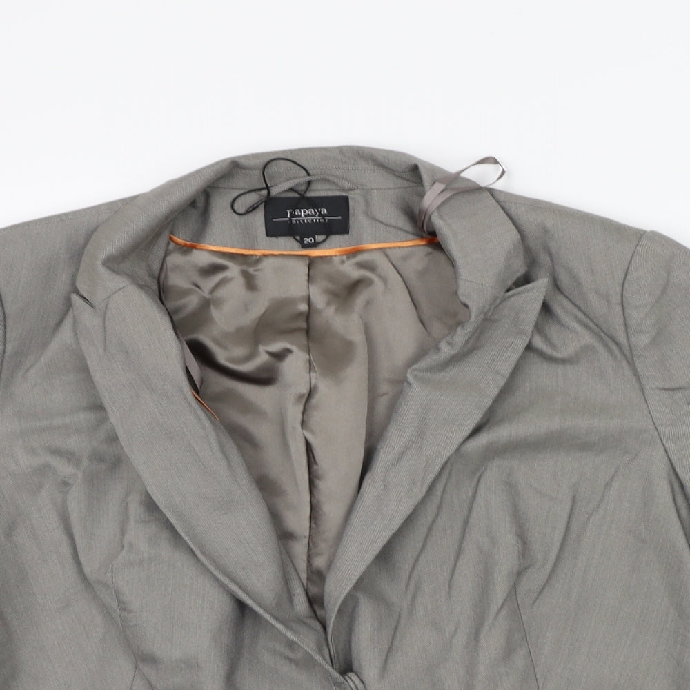 Papaya Womens Grey   Jacket Suit Jacket Size 20