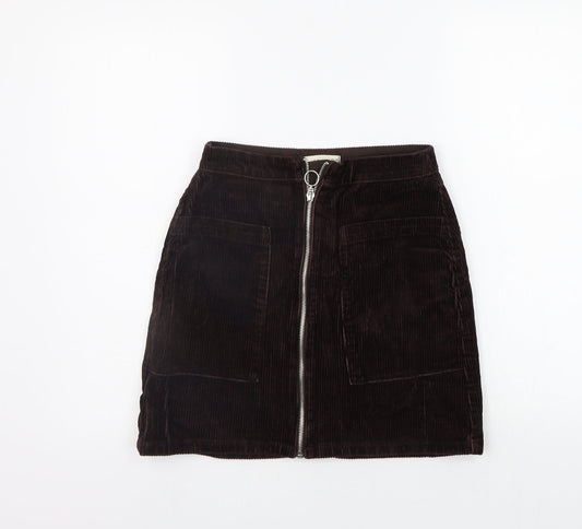 F&F Womens Brown   A-Line Skirt Size 6
