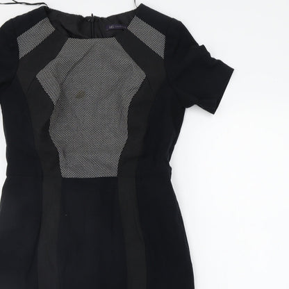 Marks and Spencer Womens Black Geometric  A-Line  Size 12