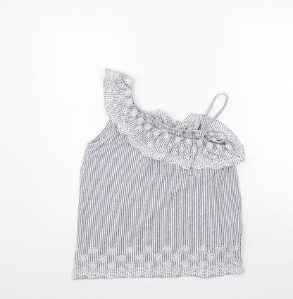 NEXT Girls White Striped  Basic Tank Size 12 Years
