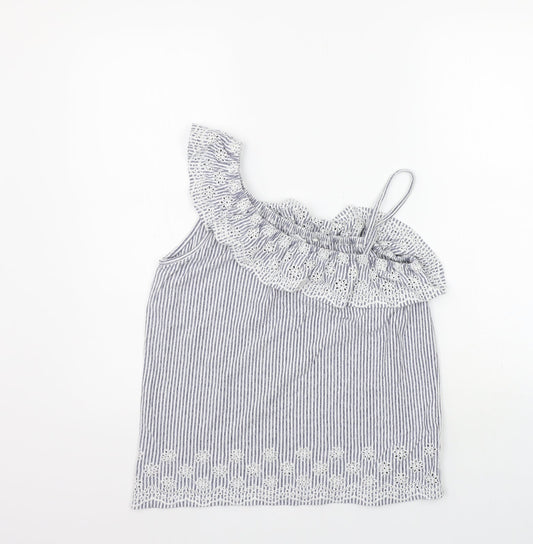 NEXT Girls White Striped  Basic Tank Size 12 Years