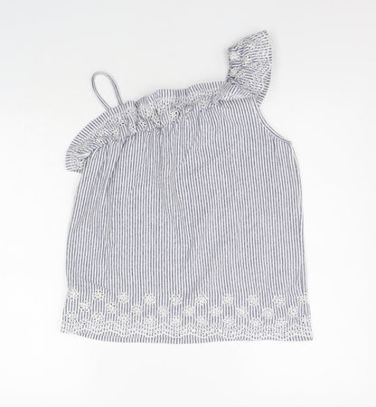 NEXT Girls White Striped  Basic Tank Size 12 Years