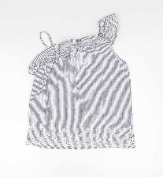 NEXT Girls White Striped  Basic Tank Size 12 Years