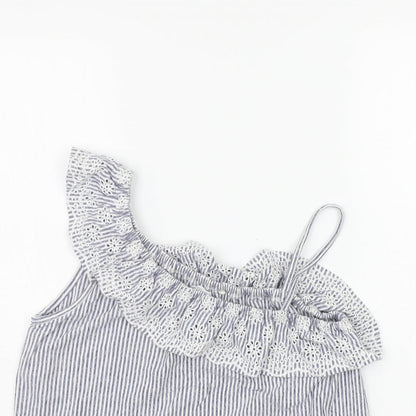 NEXT Girls White Striped  Basic Tank Size 12 Years