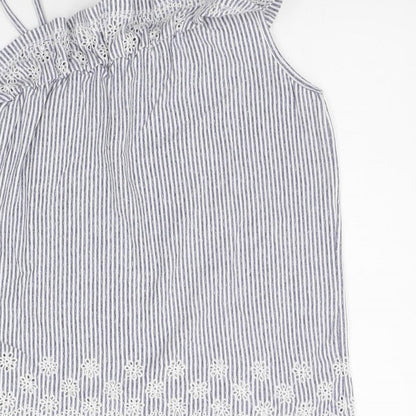 NEXT Girls White Striped  Basic Tank Size 12 Years