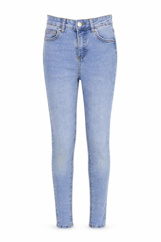 Front view of Denim & Co. women’s blue skinny jeans, size UK 4, 28-inch leg