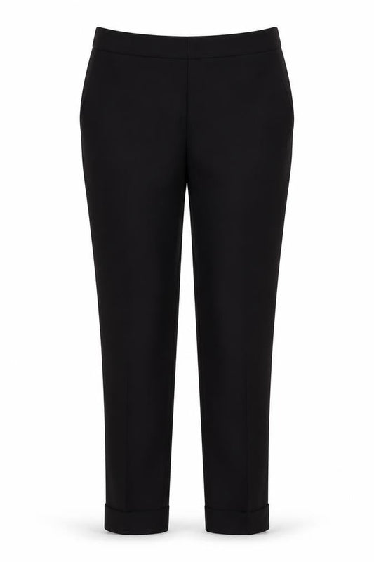 Front view of Atmosphere women’s black trousers, size UK 8, 29-inch leg