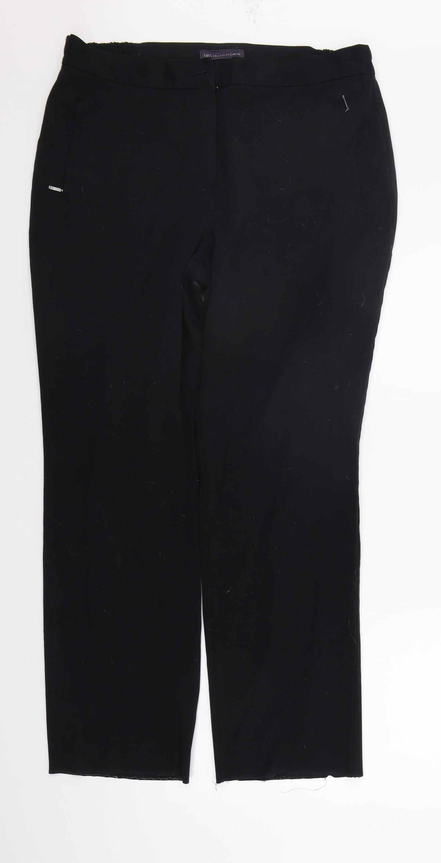 Womens UK Size 14 Marks and Spencer Regular Fit  Black Trousers