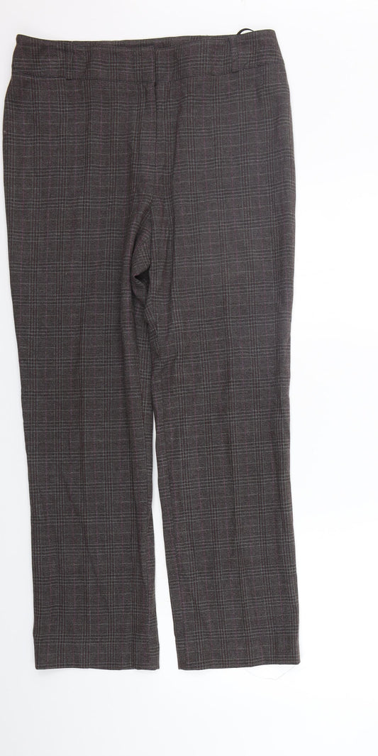 Country Casuals Womens Grey Check  Trousers  Size 12 L28 in
