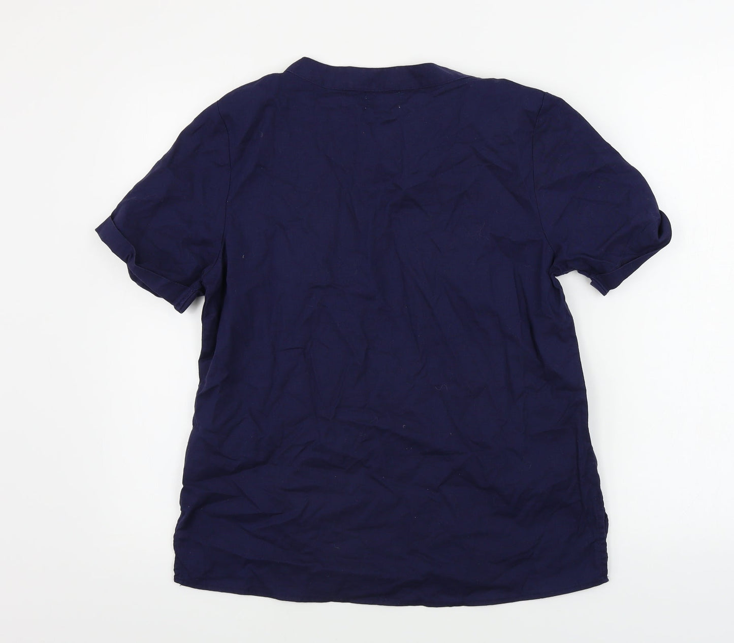 Womens UK Size 10 Plum Tree Blue Basic T-Shirt