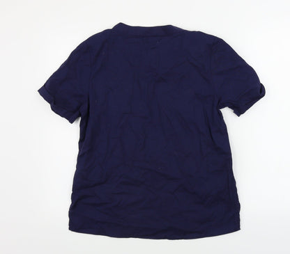 Womens UK Size 10 Plum Tree Blue Basic T-Shirt