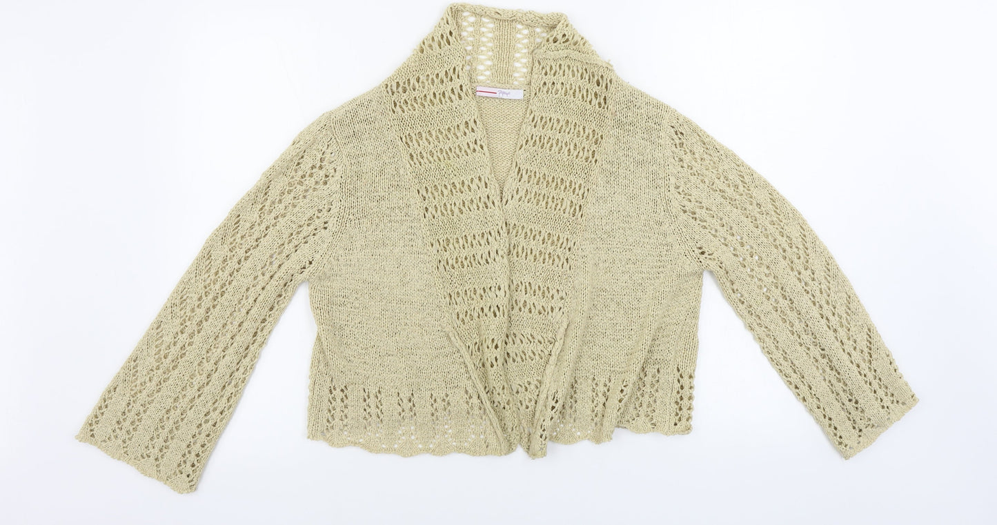 Womens UK Size 14 Papaya Beige Cardigan Jumper