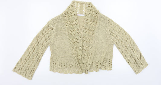 Womens UK Size 14 Papaya Beige Cardigan Jumper