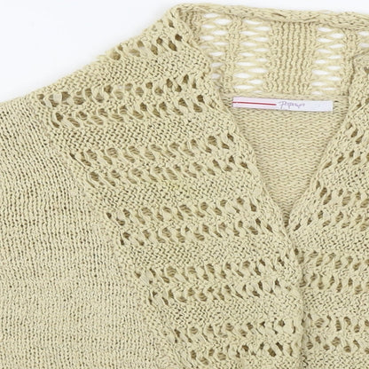 Womens UK Size 14 Papaya Beige Cardigan Jumper