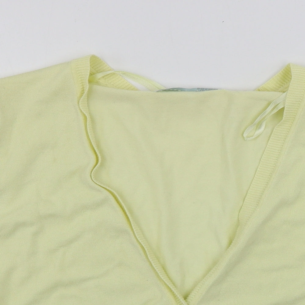 AMARANTO Womens Yellow   Cardigan Jumper Size 14