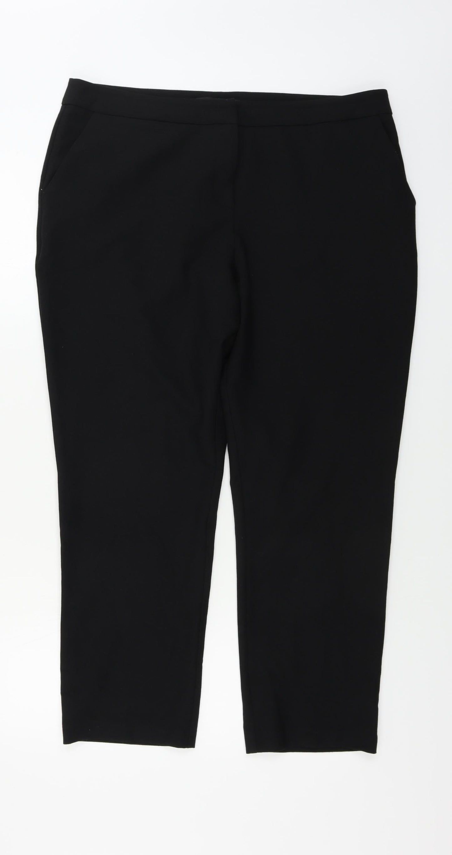Womens UK Size 16 Very Regular Fit  Black Trousers