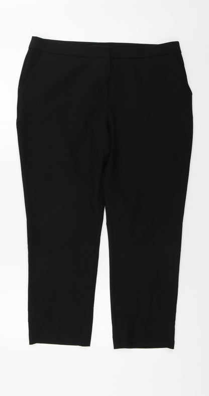 Womens UK Size 16 Very Regular Fit  Black Trousers