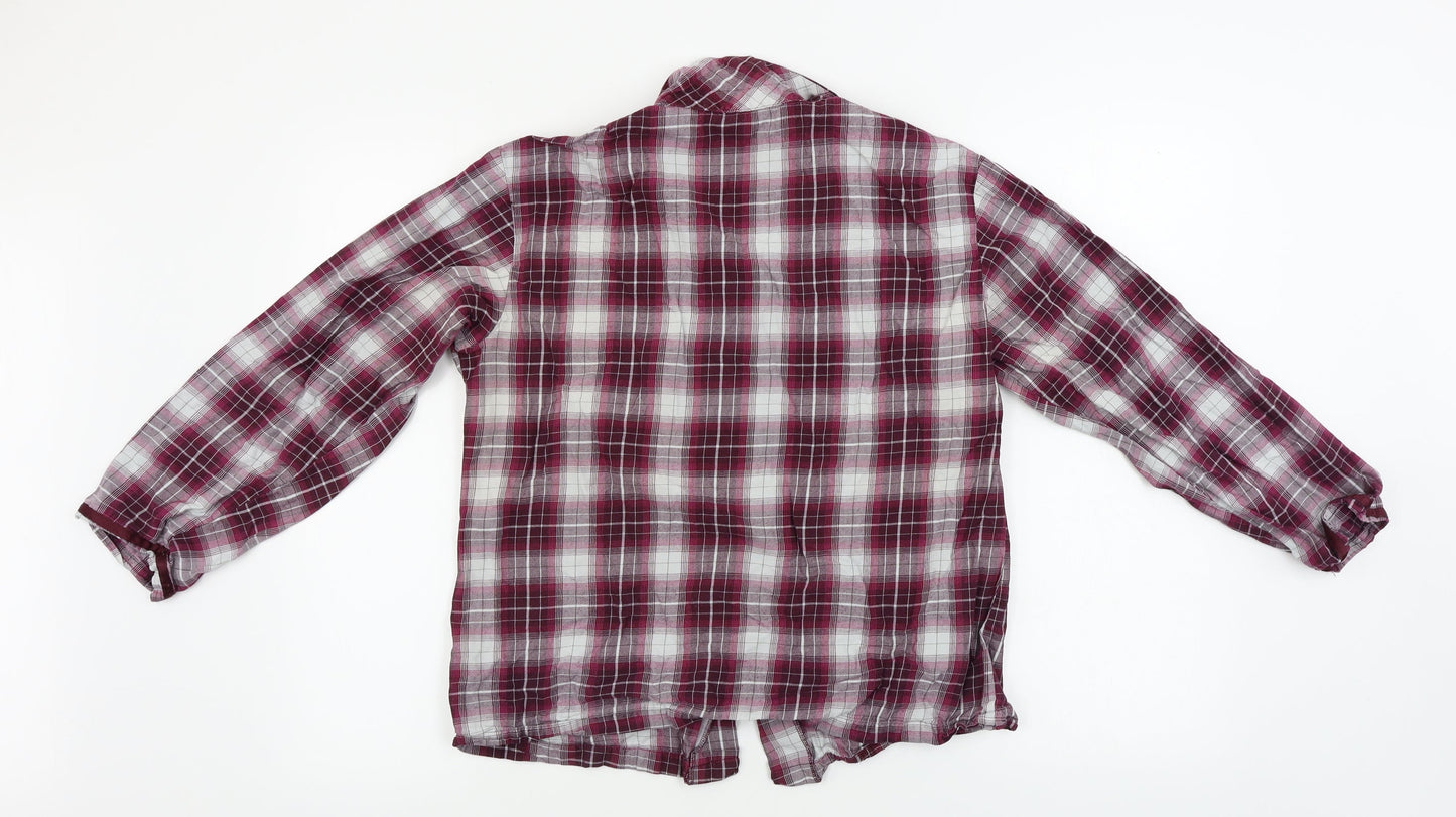 Womens UK Size 12 Marks and Spencer Purple Basic Button-Up