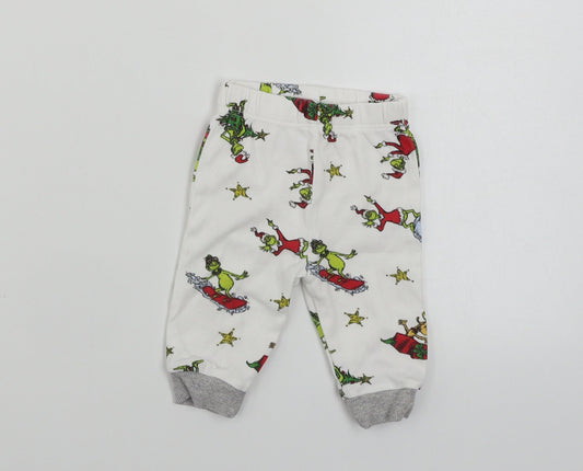 George  Boys White   Sweatpants Trousers Size 0-3 Months