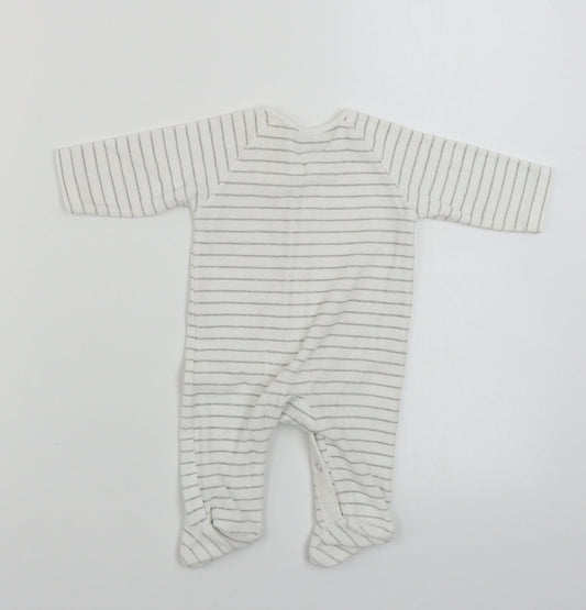 Earlydays  Boys White Striped  Babygrow One-Piece Size 0-3 Months