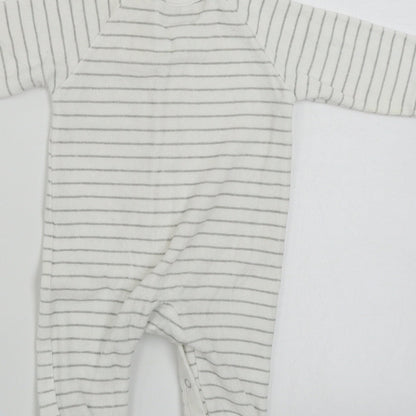 Earlydays  Boys White Striped  Babygrow One-Piece Size 0-3 Months