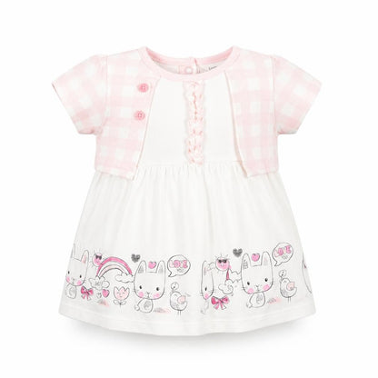 M&Co Girls Pink Check  Babygrow One-Piece Size 6-9 Months