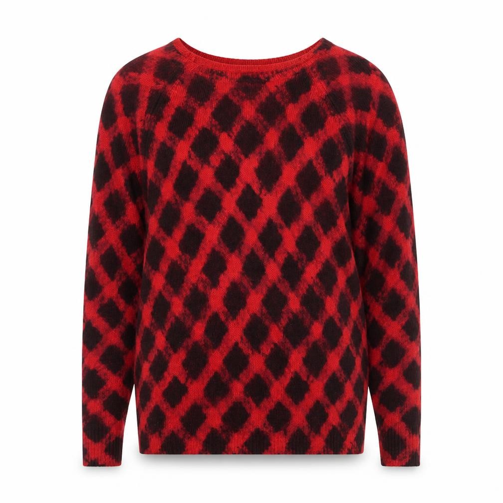 Marks & Spencer Womens Red Geometric  Pullover Jumper Size 10